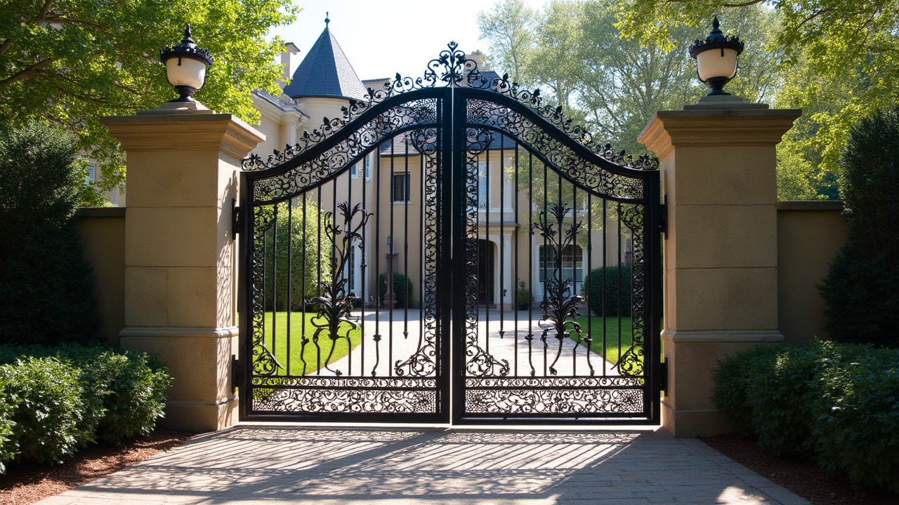Portail décoratif en fer forgé